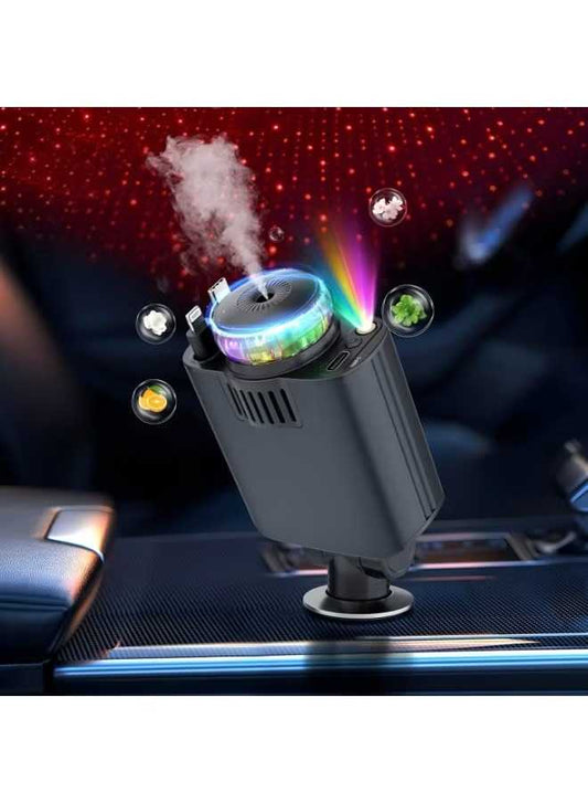 5-in-1 Car Charger with Star Light | شاحن سيارة 5 في 1 مع إضاءة النجوم
